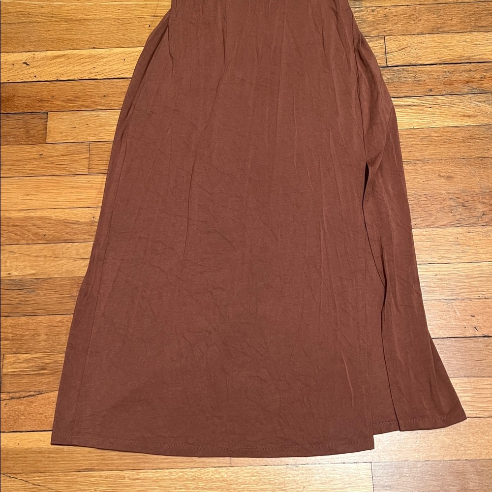 Wilfred by Aritzia Dreamweaver Midi Jersey Dress in Mocha Brown, size Medium - Picture 5 of 16